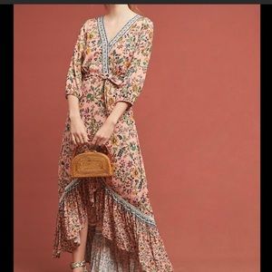 Farm Rio Anthropologie floral wrap dress, XXSP.